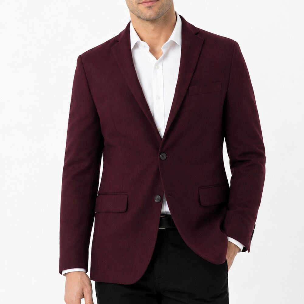I.N.C International Concepts Burgundy Velvet Men's Jacket Sport Coat Medium